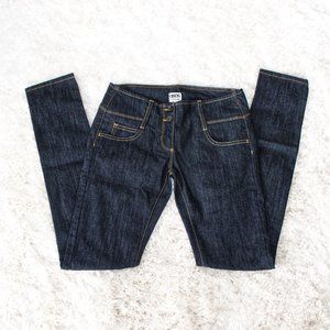 ASOS skinny jeans denim button dark wash 4